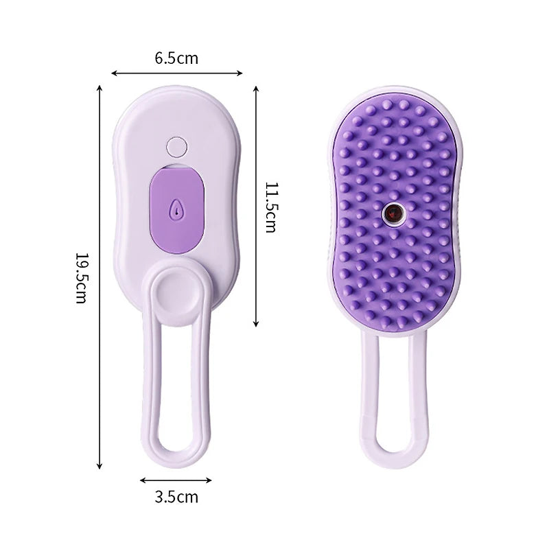 Steamy Pet Brush – 3-in-1 Electric Steam Grooming Comb for Dogs & Cats