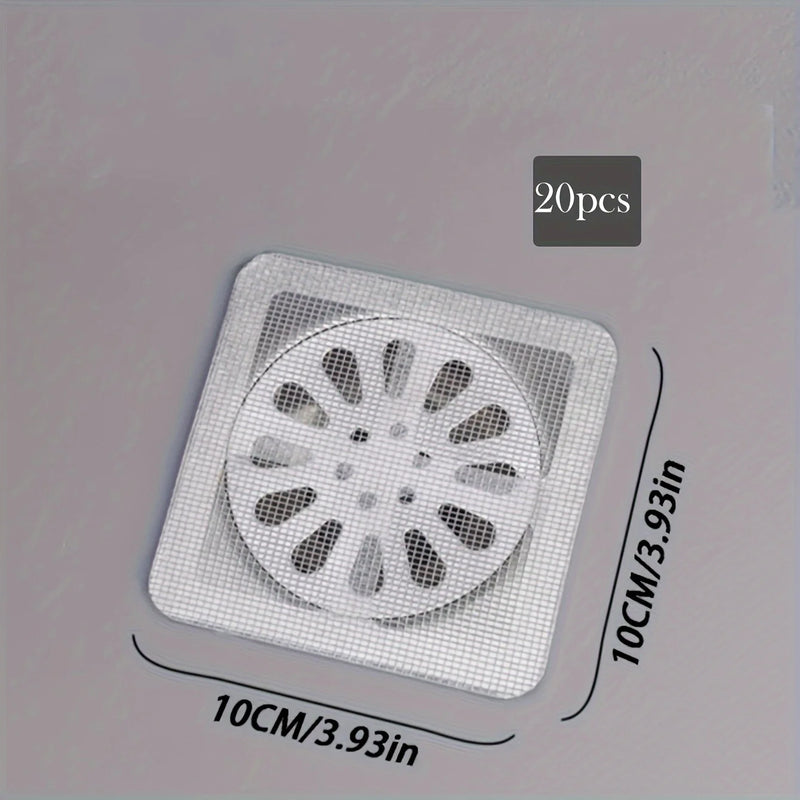 10/20pcs Floor Drain Sticker, Insect-proof Self-adhesive Bathroom Hair Filter Net, Sewer Filter, Kitchen Anti-blocking Mesh Net