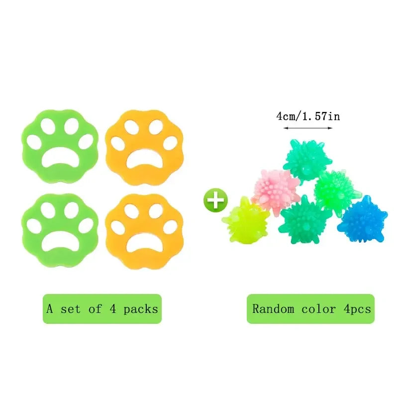 Cat Claw Silicone Hair Remover 4pcs Washing Machine Clothes Dust Hair Collector Double-Sided Reusable Washable Cleaning Tools