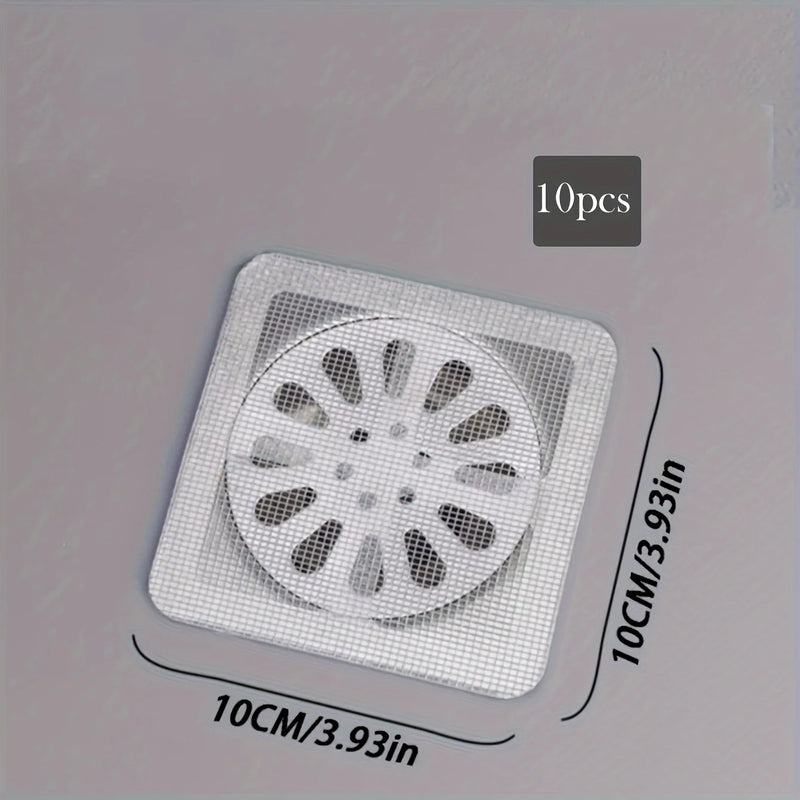 10/20pcs Floor Drain Sticker, Insect-proof Self-adhesive Bathroom Hair Filter Net, Sewer Filter, Kitchen Anti-blocking Mesh Net