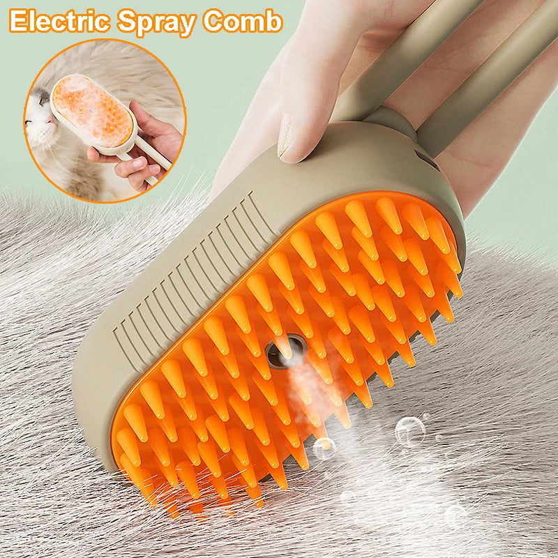 Steamy Pet Brush – 3-in-1 Electric Steam Grooming Comb for Dogs & Cats